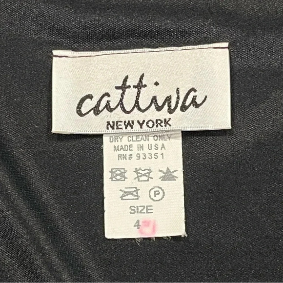 Vintage NWT Southern Gothic Beaded Black Short Sleeve Womens Asymmetrical Dress - Picture 6 of 11